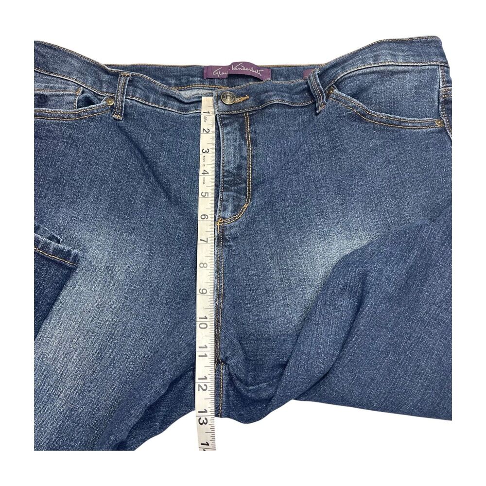 Gloria Vanderbilt Amanda Jeans Women's 18 Blue Denim Wide leg 5-Pocket Zip Fly - Picture 6 of 8